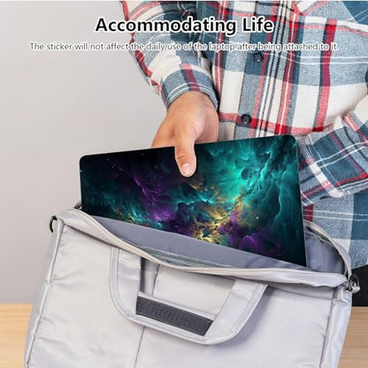 Universal Laptop Skin Sticker with 2 Wrist Pad Skins, Waterproof Scratch Resistant Vinyl Laptop Cover Decal, Cut to Fit for 11–15.6 Inch MacBook HP Dell Lenovo, Galaxy Clouds - color: Galaxy Clouds