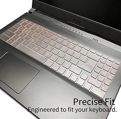 Keyboard Cover for MSI Cyborg 15 A13VE 2023, MSI GL66 GL76, Stealth GS77, Katana GF66 GF76, Raider GE78 HX, MSI Sword 15 17, MSI Crosshair 15.6" 17.3", Stealth 16 17 Studio Keyboard Skin Accessories