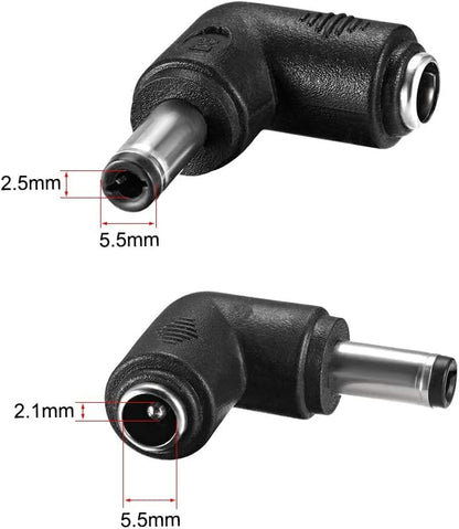 2pcs 2.1x5.5mm DC Power Adapter Converter, 12V DC Power Cable 5.5 X 2.1mm for CCTV Security Camera, DVR, Car Rearview Monitor System Video, LED Strip Light, Surveillance - style: 5.5x2.1 to 5.5x2.5mm