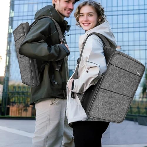 ZINMARK Slim Expandable Laptop Backpack with Small Case for 15-16 inch Notebooks,Water Resistant Computer Bag for College Business for Men Women，Dark Gray - color: Dark Gray