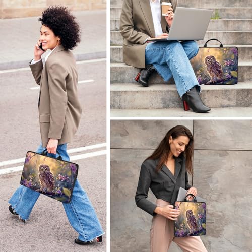 Laptop Bag,14 15 15.6 inch Laptop Case Sleeve,Computer Sleeve with Handle for Women Men,Carrying Case for MacBook,Dell,Lenovo,Notebook Computer,Cute Owl Purple - color: Cute Owl Purple