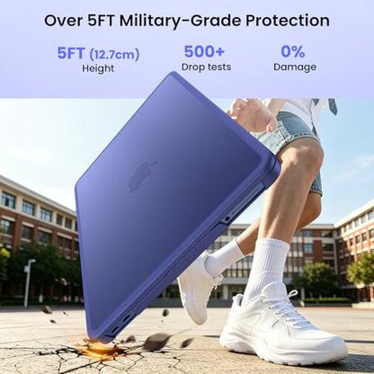 BlueSwan for MacBook Neo Case 13 inch 2026, Model A3404 A18 Pro Chip | Anti-Crack Rugged TPU Bumper, Anti-Scratch Hard Shell Protective Cover for MacBook Neo 13", Back to School Supplies - color: Frosted Indigo