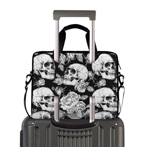 MNSRUU Laptop Bag for 15.6 inch Black Gothic Bats - color: Skull A10809