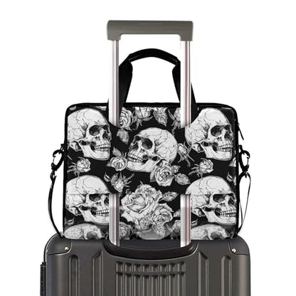 MNSRUU Laptop Bag for 15.6 inch Black Gothic Bats - color: Skull A10809