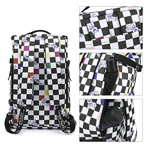 Kalesi Gym Duffle Bag Backpack 4-Way Waterproof with Shoes Compartment for travel Sport Hiking laptop - color: Checkerboard
