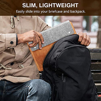MoKo 13-13.3 Inch Laptop Sleeve Bag with Accessory Pocket | Fits Mac Neo/Pro 13-inch M2/M1, MacPro 14-inch, Mac Air 13.3-inch, iPad Pro 13 and Surface Pro 9/8 13-inch, Gray&Brown - size: 13-13.3 Inch