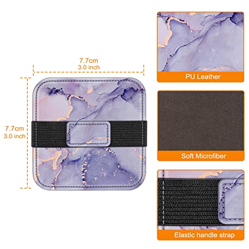 Fintie Screen Cleaning Pad, [4 Pack] Soft Cloth Car Phone Screen Cleaner | Microfiber Wipe Cleaning with Elastic Strap for iPad, iPhone, MacBook, Tablets, Laptop, Monitor (Marble) - color: Marble