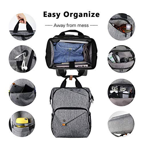Hap Tim Laptop Backpack 15.6/14/13.3 Inch Laptop Bag Travel Backpack for Women/Men Waterproof School Computer Bag Large Capacity Bookbag for College/Travel/Business (7651EU), Grey, 15.6 inches, Casual - color: Grey