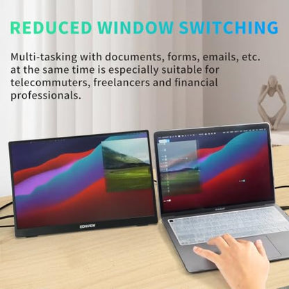 Portable Touchscreen Monitor, 14 Inch, 1080P IPS Display, Zero Frame, USB-C and HDMI, for Laptop, PC, Mac, PS, Xbox, Nintendo Switch - size: 14.0 Inch(Touchscreen)
