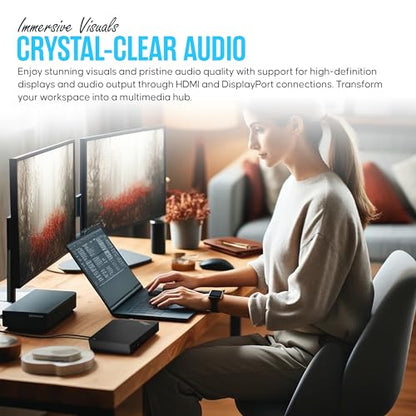 Lenovo 40AN0135US Thunderbolt 3 Dock Gen 2 - Thinkpad Docking Station | Thunderbolt 3/USB-C Ports, Dual 4K 2×HDMI & 2×DP, 135W Power Delivery, 4×USB 3.1 Gen2, RJ45 Ethernet, Audio, Security Lock
