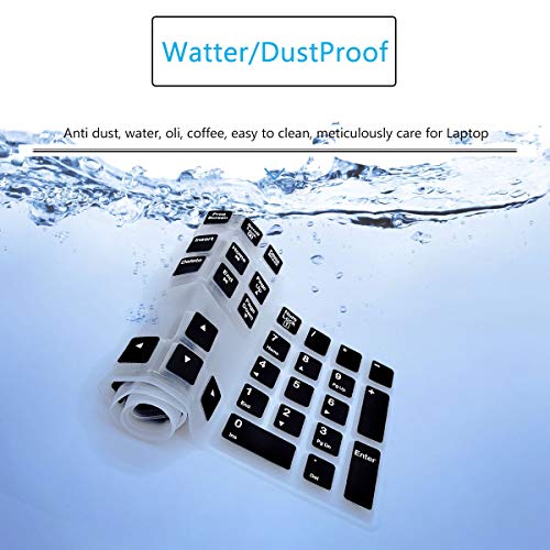 Silicone Keyboard Cover for Logitech K120 & MK120 Ergonomic Desktop USB Wired Keyboard, Logitech K120 & MK120 Keyboard Protective Skin US Layout (NOT Fit Other Model) -Black - color: Black
