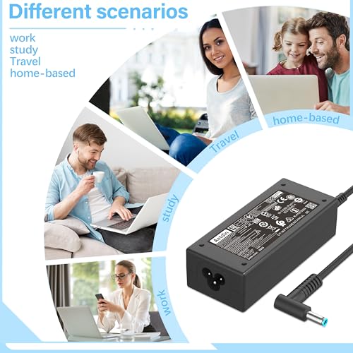 45W 19.5V 2.31A Charger Compatible with HP Pavilion Envy X360 TPN-CA14 r-41013153 15-f272wm 15-f387wm 15-ba009dx 15-dw0083wm 15-f222wm 213349-109 TPN-LA15 TPN-DA16 Laptop Power Adapter 4.5x3.0mm