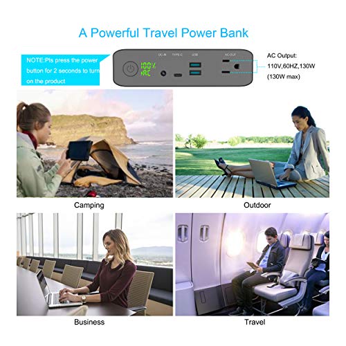 27000mAh AC 130W Outlet Portable Laptop Charger (TSA-Approved), Travel Laptop Power Bank & External Battery Pack for MacBook, CPAP,Projector, Drone Headphone and More