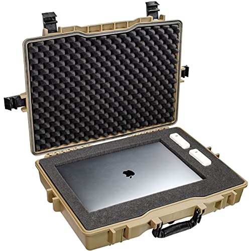 Eylar Large 22 inch Protective, Camera, Tools, Equipment Laptop Hard Case Waterproof w/ 3 Layers Foam (Tan FDE) - color: Tan FDE