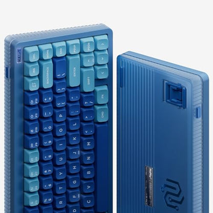 nuphy Halo75 V2 Mechancial Gaming Kyeboard,75% Wireless Hot Swappable Bluetooth Keyboard,83 Kyes RGB Backlit Keyboard,Support Bluetooth/2.4GHz/USB-C (Blue, Raspberry (46gf)) - color: Blue, size: Raspberry (46gf)