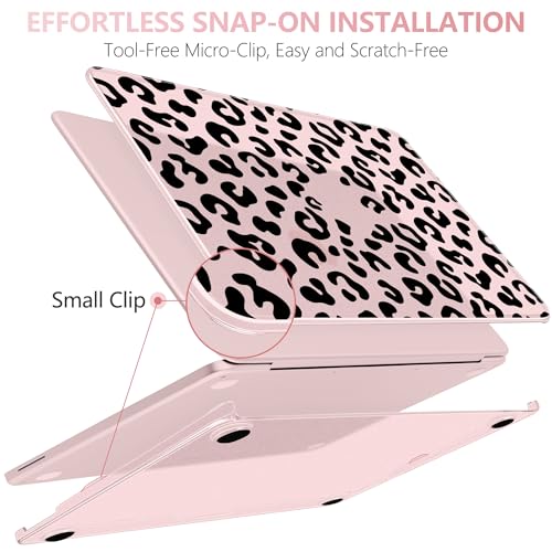 for MacBook Neo 13 inch Case 2026 (Model A3404), Artistic Leopard Pattern Ultra Slim Frosted Matte Hard Shell, Anti-Scratch & Fingerprint Resistant Cover, Leopard Blush - color: Leopard Blush