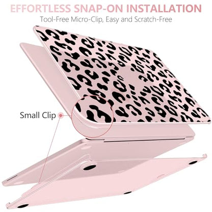 for MacBook Neo 13 inch Case 2026 (Model A3404), Artistic Leopard Pattern Ultra Slim Frosted Matte Hard Shell, Anti-Scratch & Fingerprint Resistant Cover, Leopard Blush - color: Leopard Blush