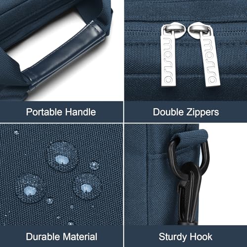 MOSISO Laptop Shoulder Bag 16 inch, 15-15.6 inch Computer Bag | Compatible with MacBook Pro 16 inch, HP, Dell, Lenovo with 2 Raised&1 Flapover&1 Horizontal Pocket&Handle&Belt, Haze Blue - color: Haze Blue, size: 16 inch