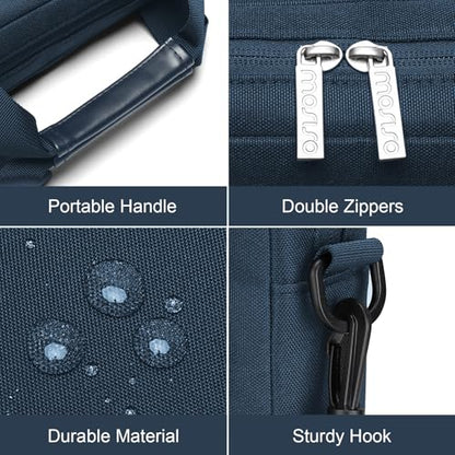 MOSISO Laptop Shoulder Bag 16 inch, 15-15.6 inch Computer Bag | Compatible with MacBook Pro 16 inch, HP, Dell, Lenovo with 2 Raised&1 Flapover&1 Horizontal Pocket&Handle&Belt, Haze Blue - color: Haze Blue, size: 16 inch