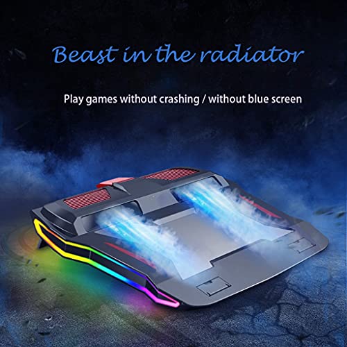 RGB Gaming Laptop Cooler Adjustable Notebook Stand 3000 RPM Powerful Air Flow Cooling Pad for 12-17 Inch