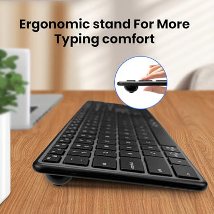 K925 Wireless Bluetooth Multimedia Keyboard for Windows - Black | 2.4G & Bluetooth Multi-Device Full Size Wireless Keyboard with Number Pad, Keyboard Quiet Typing for Windows/PC/Laptop/Phone