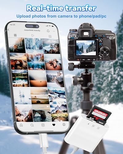 USB-C SD Card Reader, SD MicroSD Reader with 30W PD Charging for iPhone | iPad/Laptop Compatible • Trail Camera Viewer • Plug & Play • SD/MicroSD Support • Photo/Video Transfer