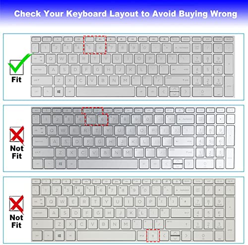 Keyboard Cover for 15.6 17.3 HP Laptop 15-dq 15-bs/ba/dw/dy 17-bs/ca 15-dq1071cl 15-bs212wm 15-bs085nr 15-bs244wm 15-bs115dx 15-f223wm 17-bs010 17-bs019 17-bs020 17-bs049, HP 15.6" 250 255 G7 G8 G9 - color: CandyBlue