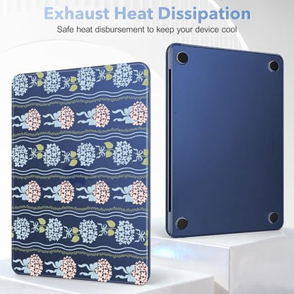 May Chen for MacBook Neo Case 13 inch 2026 | 100% Match Official Color | Pattern Printing, Anti-Crack & Scratch & Fingerprint | Protective Hard Shell Cases Model A3404 - Elegant Flowers Ribbon Bow - color: Elegant flowers ribbon bow