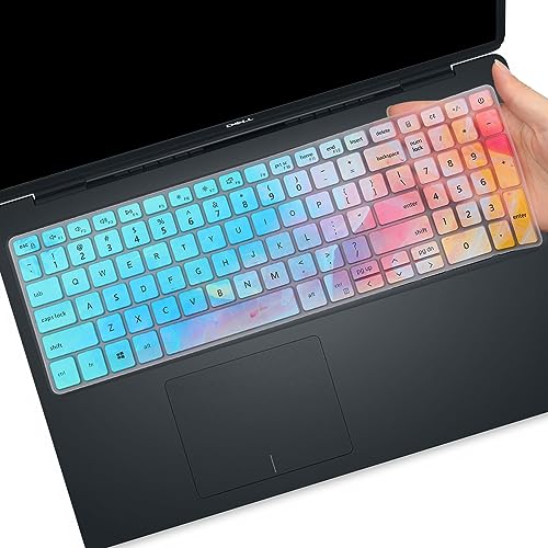 MUBUY Keyboard Cover for Dell Inspiron 15 15.6" 17.3" 3501 3505 5501 5502 5505 5508 5584 5590 5593 5598 7590 7591 7501 7506 7706 7790, Inspiron 3000 5000 7000 Keyboard Cover -Colorful - color: Colorful