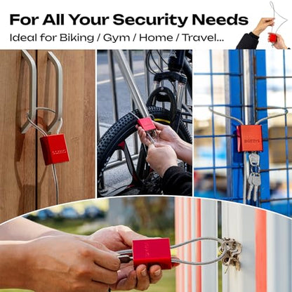 Cable Lock with 3 Keys | L 3.28ft(1m),D 1/6in(4mm) Adjustable Steel Cable Padlock | Aluminum Locks for Bikes, Gate, Lockers & Outdoor Gear | Weatherproof & Black - color: black-L 3.28ft(1m),D 1/6in(4mm)