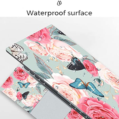 Laptop Skin Sticker,13.3 14 15 15.4 15.6 inch Laptop Skins,Universal Vinyl Decal,Dustproof Scratch Resistant Reusable Cover Protector with Free 2 Wrist Pads (Butterfly 4) - color: Butterfly 4