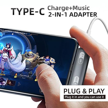 2 in 1 USB C to 3.5mm Audio Headphone Adapter and Charger, USB-C Headphone Jack HiFi DAC with 60W Fast Charging Dongle Adapter Compatible with iPhone 17/16 Series,iPad,MacBook,Galaxy S24/S23
