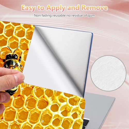 Laptop Skin Sticker Decal 12" 13" 13.3" 14" 15" 15.6",Waterproof Scratch Resistant Vinyl,Reusable Easy to Apply,for MacBook HP Dell Notebooks Netbooks Laptop,2 Wrist Pads,Cute Bee Golden - color: Cute Bee Golden