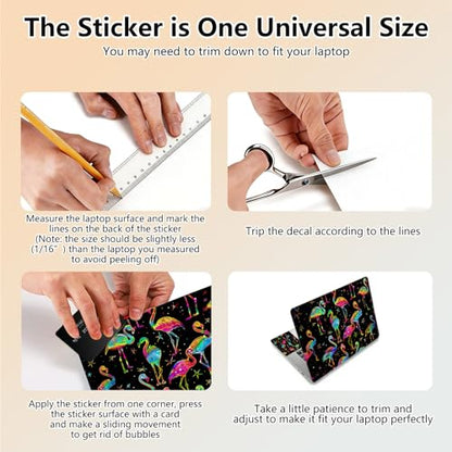 Laptop Skin Sticker Decal 15.6 Inch,12 13 13.3 14 15 15.6 in Laptop Netbook Skins for Notebook,Art Decal Removable Waterproof Scratch Resistant,Universal Vinyl Cover,Glitter Flamingo - color: Glitter Flamingo