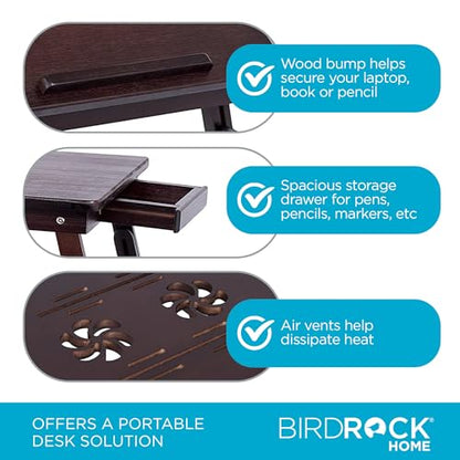 Bamboo Ventilation Lap Tray with Adjustable Legs (Walnut)