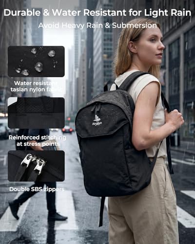 School Backpack for Teens, College Backpack Fits 15.6 Inch Laptop | Travel Backpack for Men Women, Book Bag, Casua Daypack, Water Resistant Fabric, Scratchproof Laptop Compartment, (Black) - color: Black