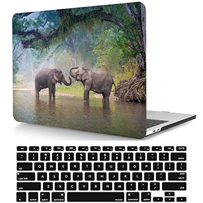 Elephant MacBook Air 13 inch Case - Plastic Hard Shell Cover & Keyboard Skin - Compatible with 2017-2010 Models A1466 A1369 - color: CH59 Elephant, size: Air 13" 2010-2017(A1369/A1466)