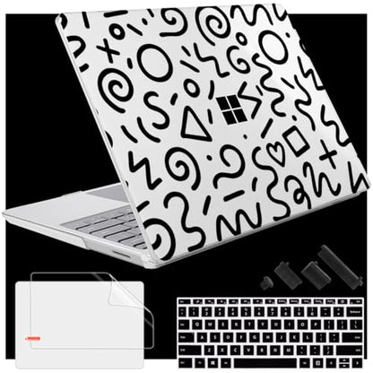 Case for Surface Laptop 5/4/3 13.5" Abstract Line | Hard Shell Case with Keyboard Cover & Screen Protector. Fits Surface Laptop 5/4/3 13.5" Metal Palm Rest Models 1951/1868. - color: Abstract Line