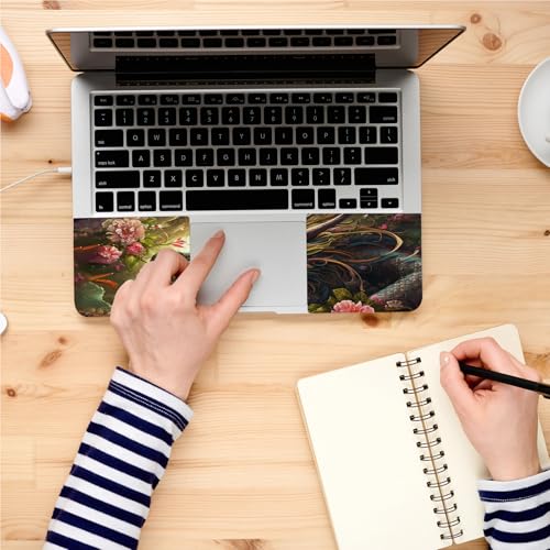 Universal Laptop Skin, DIY Cut-to-Fit Vinyl Cover Compatible with HP, Dell, Lenovo, Mac (13.3" to 15.6"), Anti-Scratch, No Residue & Bubble-Free Protective Decal Sticker, Epic Dragon Floral - color: Epic Dragon Floral