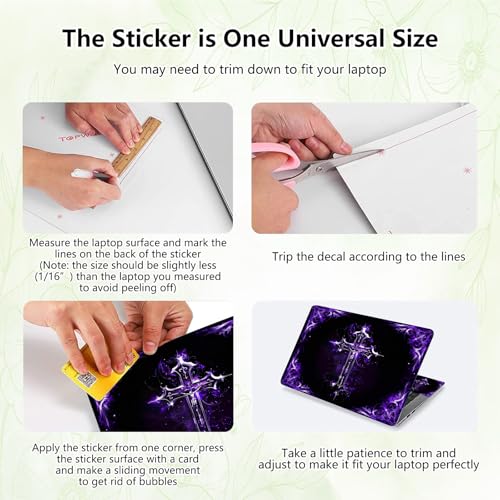 Laptop Skin Sticker Decal, Universal Reusable Vinyl Laptop Cover for 12" 13" 13.3" 14" 15" 15.4" 15.6" Notebook PC, Reusable Waterproof Scratch-Resistant with 2 Wrist Pads,Christian Jesus Cross - color: Christian Jesus Cross