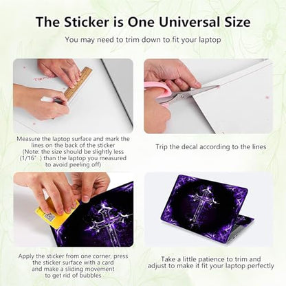 Laptop Skin Sticker Decal, Universal Reusable Vinyl Laptop Cover for 12" 13" 13.3" 14" 15" 15.4" 15.6" Notebook PC, Reusable Waterproof Scratch-Resistant with 2 Wrist Pads,Christian Jesus Cross - color: Christian Jesus Cross