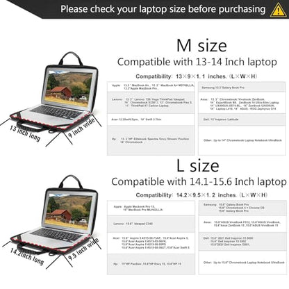 Laptop Case Hard Shell Bag,14.2-15.6 Inch, Laptop Sleeve Compatible with MacBook Air/Pro 13/Pro 14,HP Dell Acer, Laptop Travel Case,Computer Bag Carrier Protective with Shoulder Strap & Webcam Cover - size: 14.2-15.6 inch