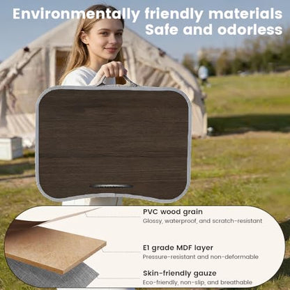 Portable Lap Laptop Desk with Pillow Cushion, Fits up to 15.6 inch Laptop, with Anti-Slip Strip & Storage Function for Home Office Students Use as Computer Laptop Stand, Book Tablet