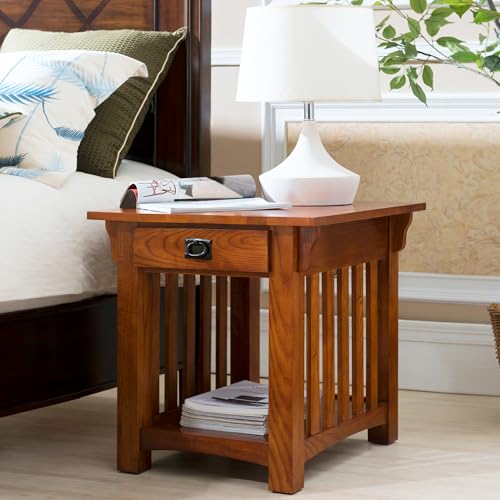 Leick Home Mission End Table, 22", Medium Oak - color: Medium Oak