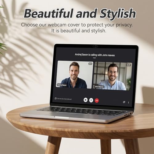 2-Pack Computer Camera Cover Slide, Black | 0.08 Inch Thin Laptop Slide Cover, Webcam Privacy Safe for Computer Mobile Phones
