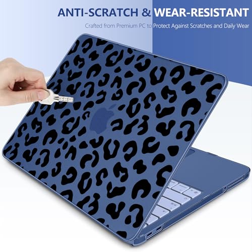 for MacBook Neo 13 inch Case 2026 (Model A3404), Artistic Leopard Pattern Ultra Slim Frosted Matte Hard Shell, Anti-Scratch & Fingerprint Resistant Cover, Leopard Indigo - color: Leopard Indigo