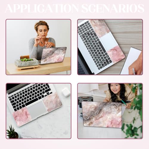SUPERDANT 3pcs Marble Texture Laptop Cover 14.9x10.6in Marble Laptop Skin Decal Freely Cut Full-Coverage Scratch-Proof Water-Proof PVC Sticker for 12-15.6 Inch Notebook Colorful - style: Marble texture