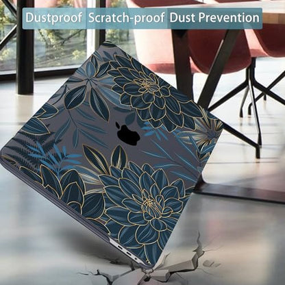 Mektron Designed Case for MacBook Pro 16 Inch A2141 Cover 2019 Release 16" with Liquid Retina Display/Touch ID, Plastic Hard Shell with Keyboard Skin & Screen Protector, Dahlia Flower C035 - color: Dahlia Flower C035