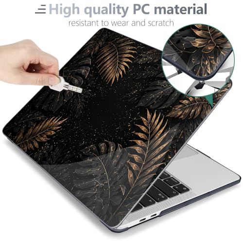 Batianda AstroGrid Case for MacBook Pro 13 inch 2022, Luxury Tropic Leaf | Fits Model A2338 M2 M1 A2251 A2289,1.2mm Slim Lightweight Hard Shell Cover, Scratch Resistant,4-in-1 Accessories Bundle - color: Luxury Tropic Leaf