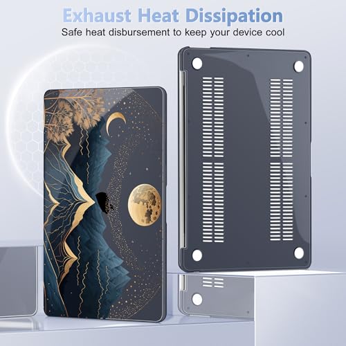 May Chen Compatible with MacBook Air 13 inch Release 2021 2020 2019 2018 (Models: M1 A2337/A2179/A1932), Plastic Hard Shell Case for MacBook Air 13 with Retina Display & Touch ID, Starry Mountain - color: Starry Mountain
